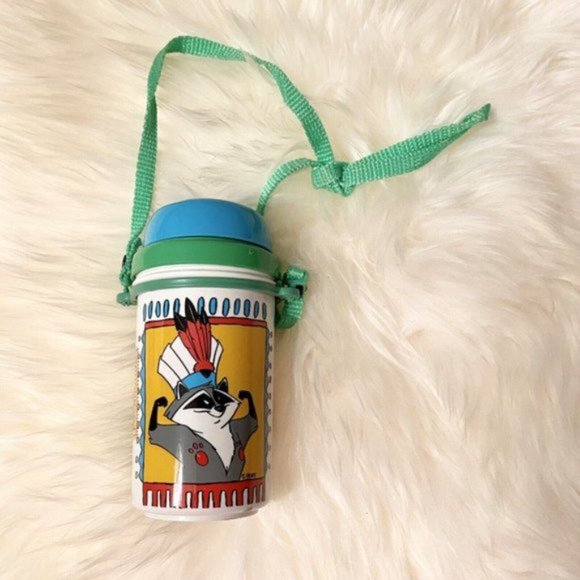 New Vintage Disney Pocahontas Meeko 90s Water Cup Bottle With Straw - Picture 2 of 6